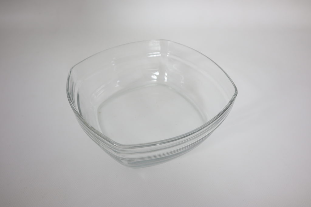 Saladier carré en verre salade composé légume buffet