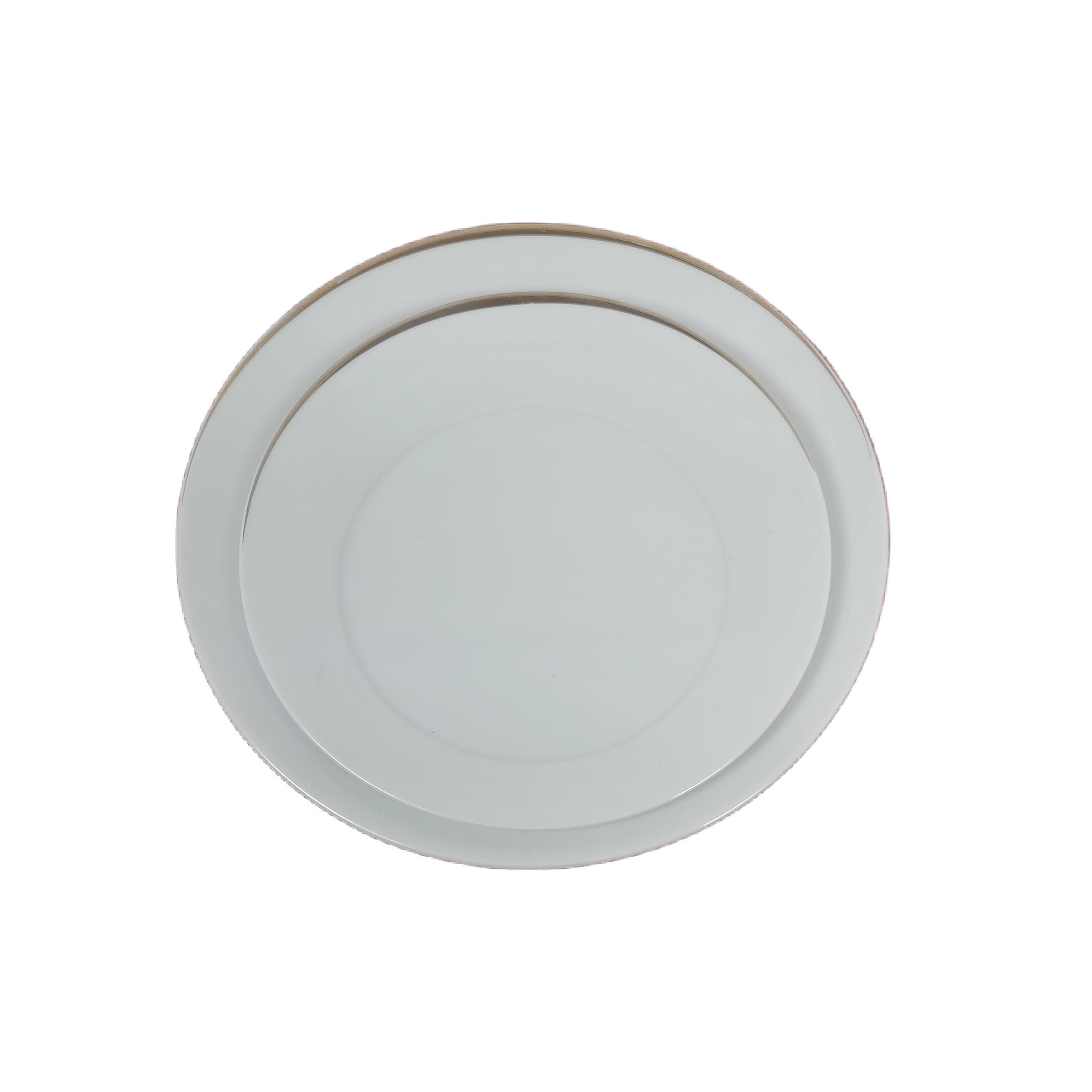Assiette blanche ELLIPSE liserer argent