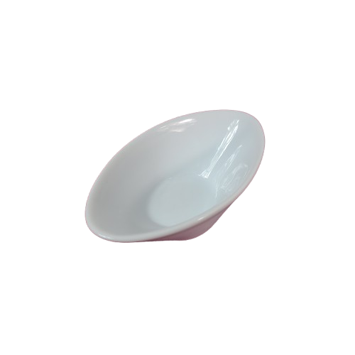 6028 Verrine porcelaine blanc mini ramequin ovale 11x6,2 h4 - 6 cl