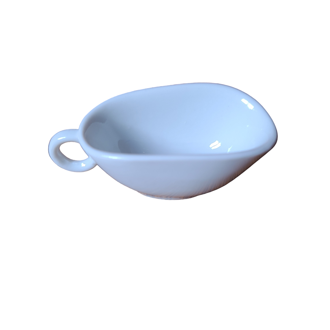 6021 Verrine porcelaine blanc mini saucière 7,5x3,5 h3 contenance 1,2 cl