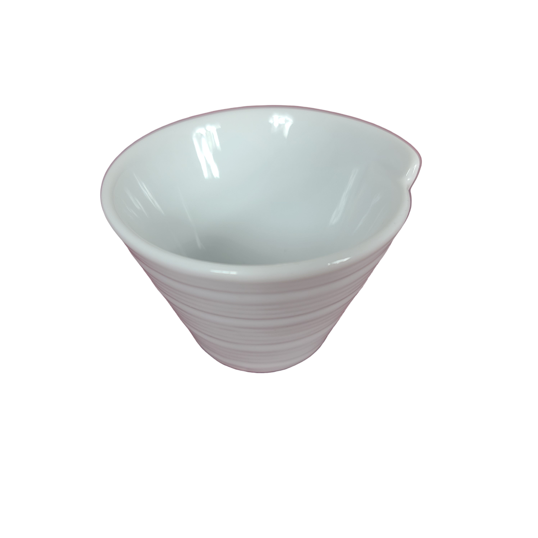 6029 Verrine porcelaine blanc ramequin rond bord décalé 9 diamètre h 5,5 - 10 cl